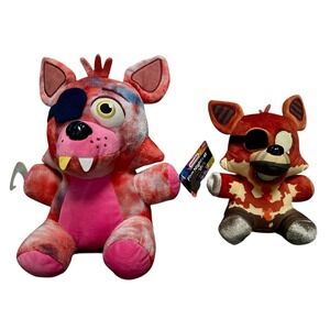 FUNKO Five Nights At Freddys Tie-Dye‎ Foxy FNAF Plush Lot Of 2